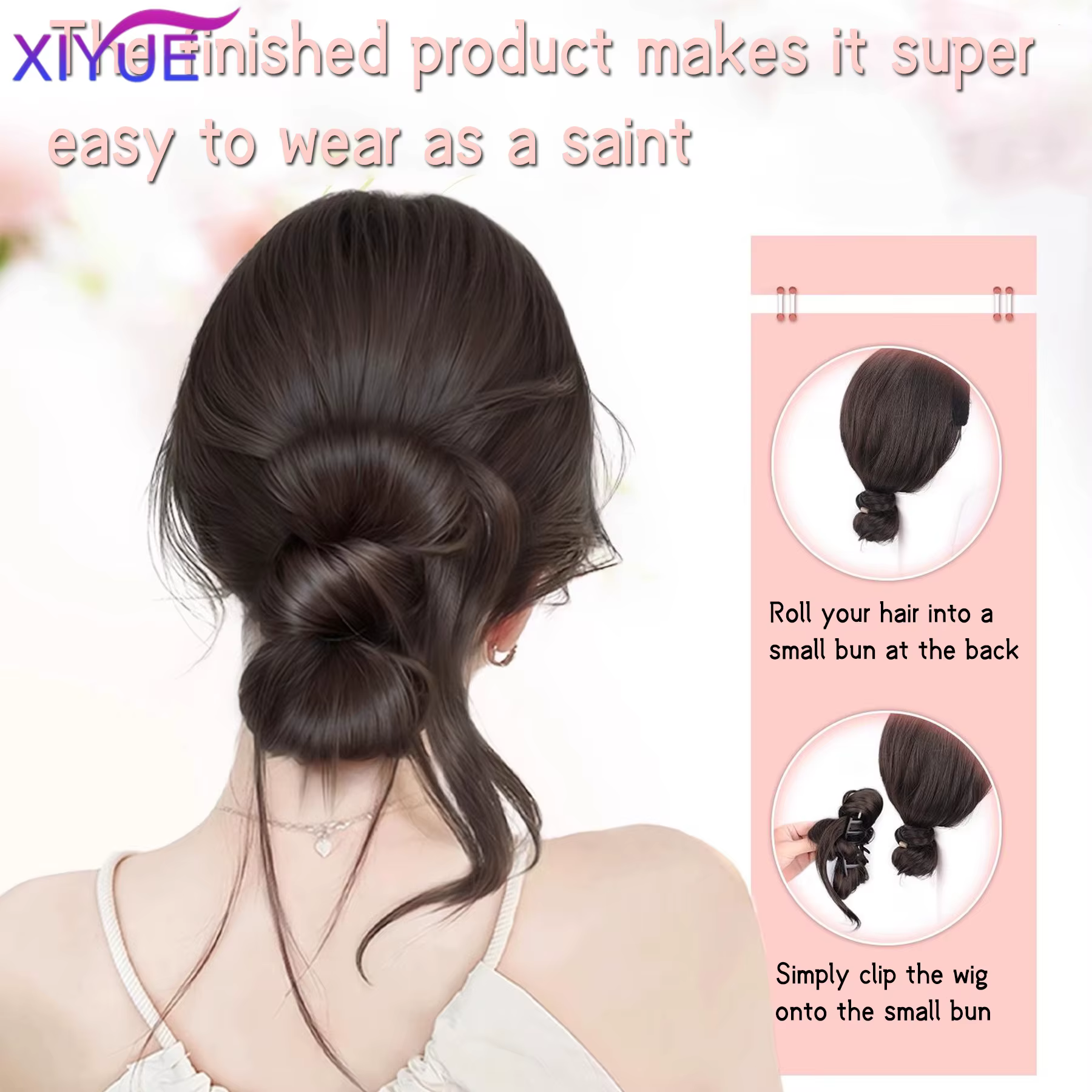 Perruque chignon de Style synthétique