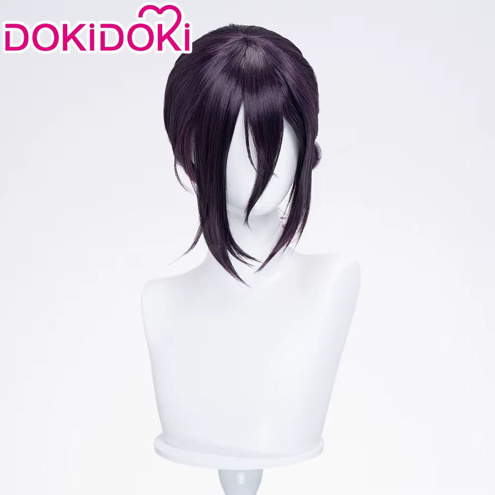 EN STOCK Rezee perruque Anime Cosplay DokiDoki femmes 35 cm cheveux violets