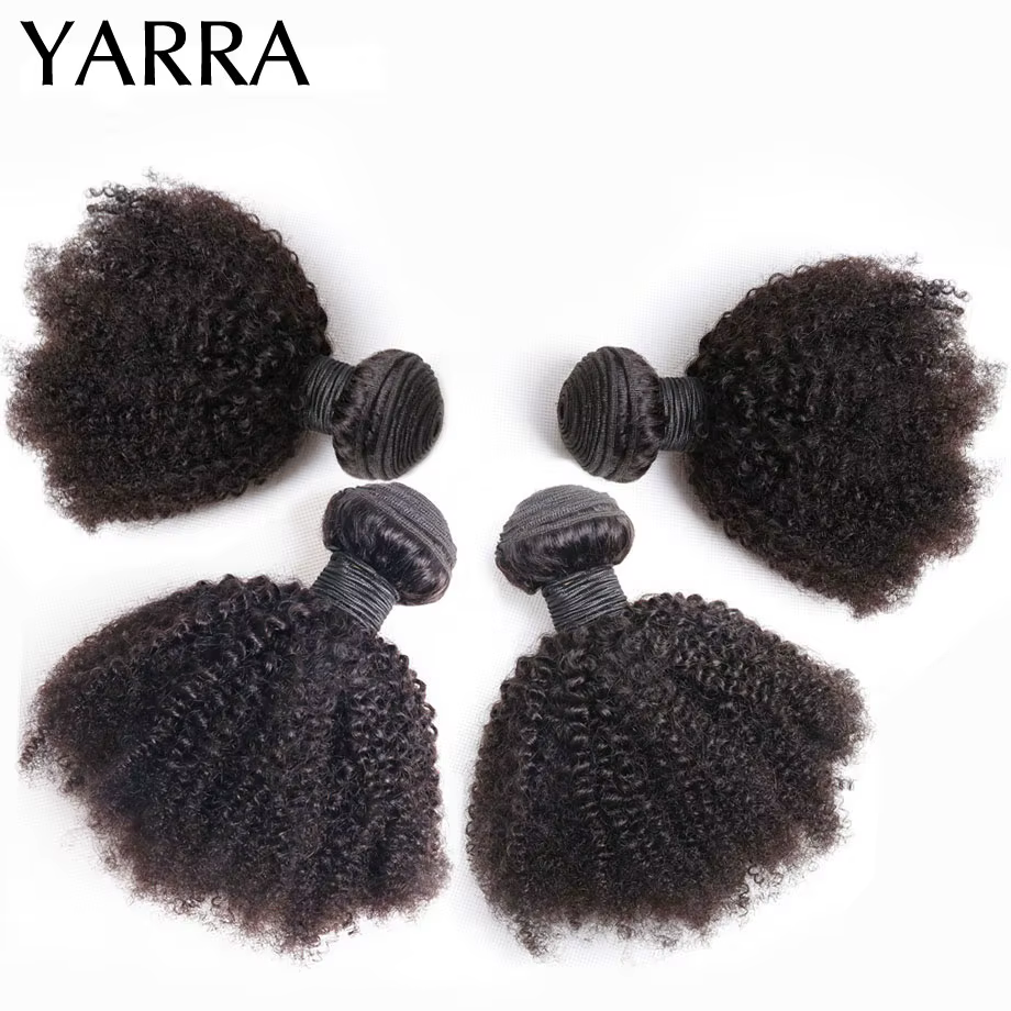YARRA brésilien Afro crépus bouclés cheveux humains paquets 4b 4c Afro crépus en vrac cheveux humains armure paquet affaire Extensions de cheveux en gros