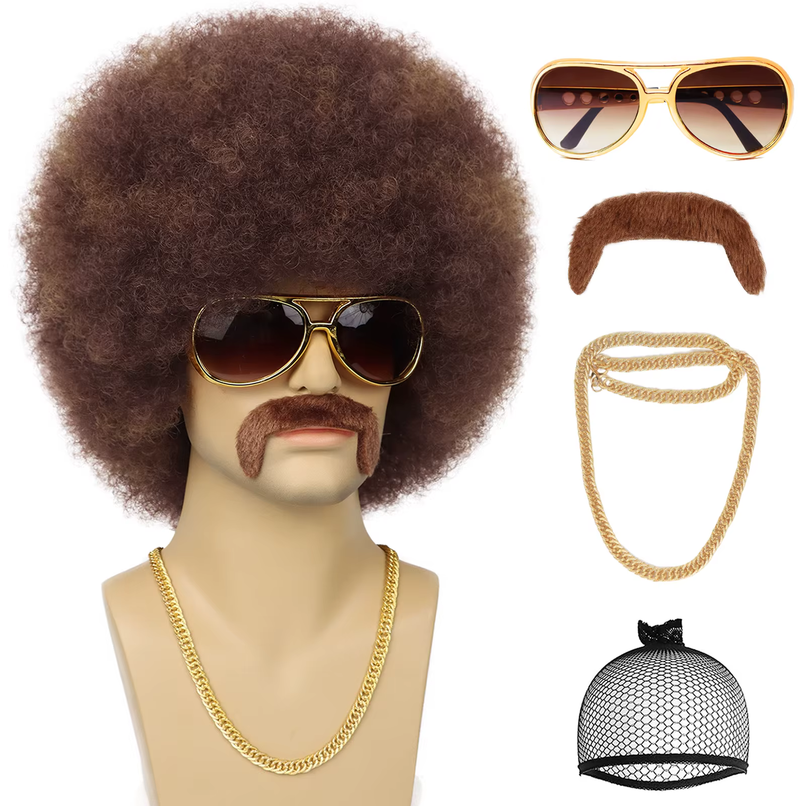 Perruque Afro synthétique bouffante pour hommes