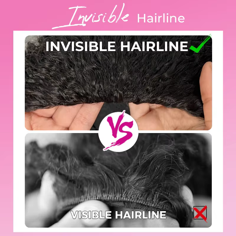 Perruques sans colle 300% en cheveux humains