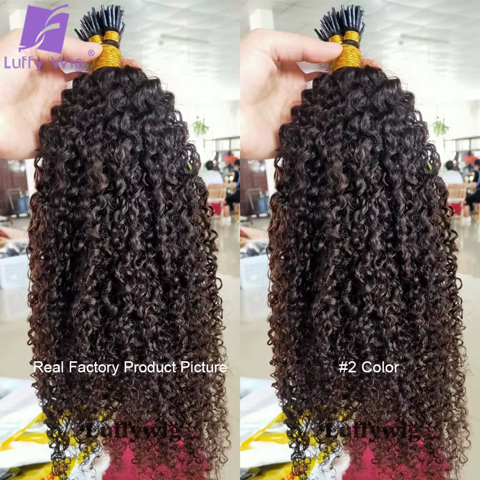Afro crépus bouclés je pointe Extensions de cheveux Microlink