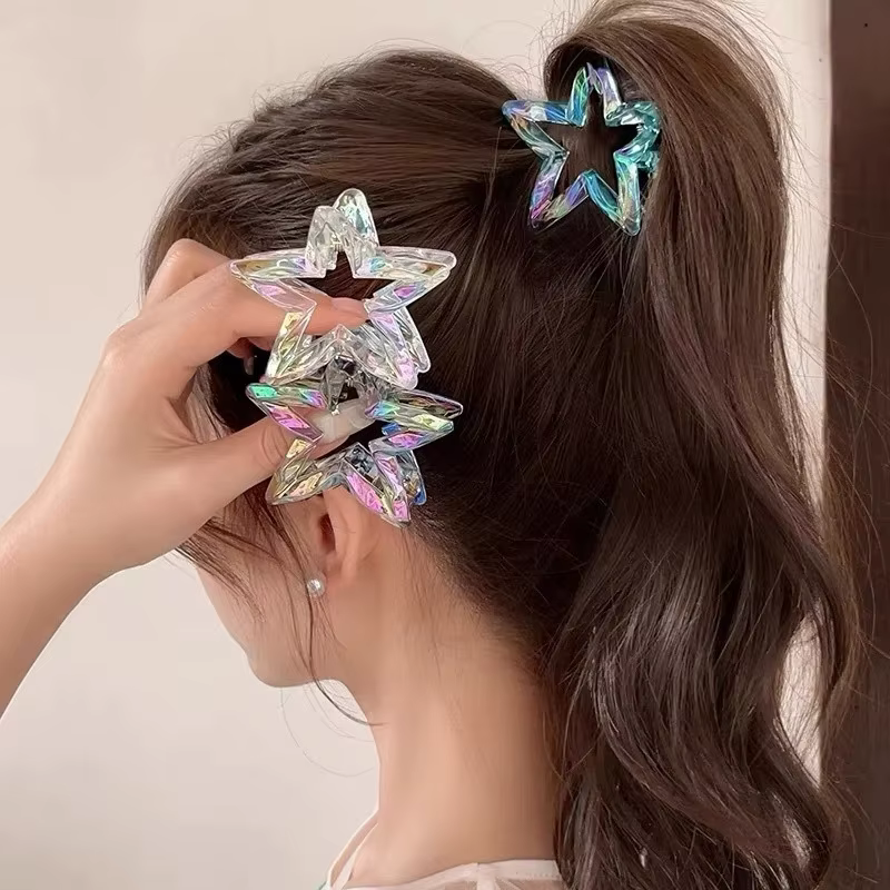 Pince à cheveux en cristal couleur bonbon