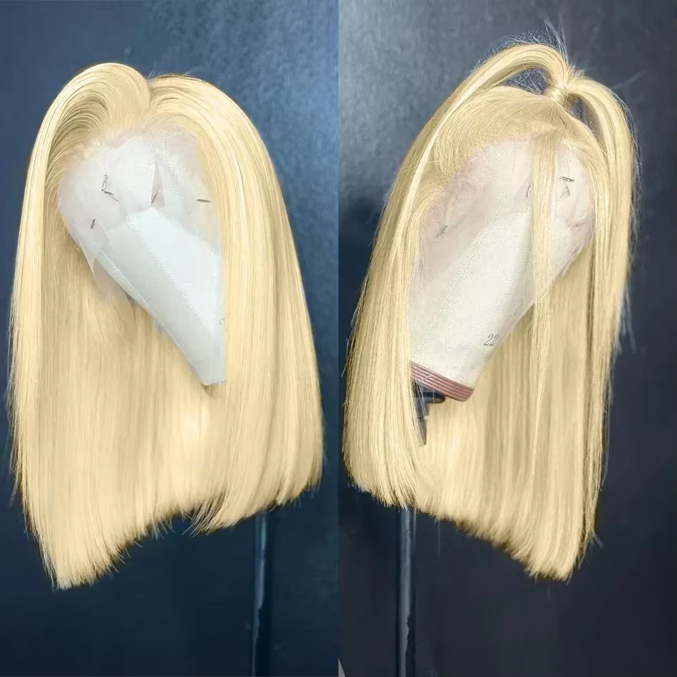 Pour les femmes noires 180% densité 613 Blonde Bob perruque HD perruques cheveux humains Remy brésilien pas cher 13x4