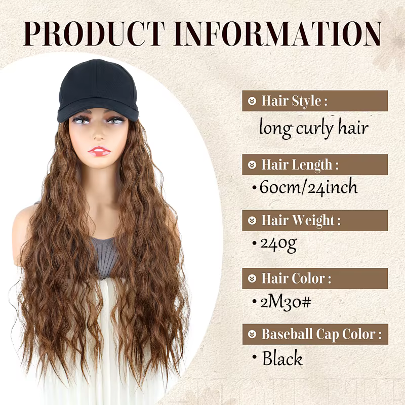 Casquette Perruque pour Femme