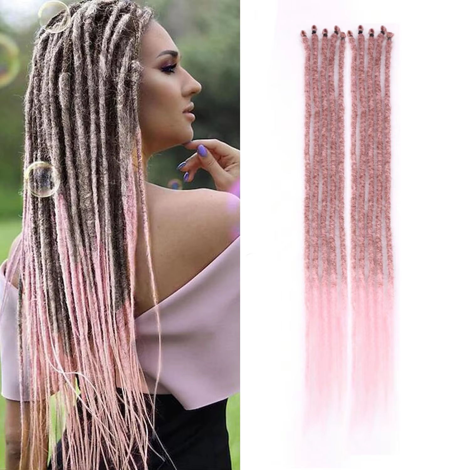 Extensions de dreadlocks synthétiques 24 pouces