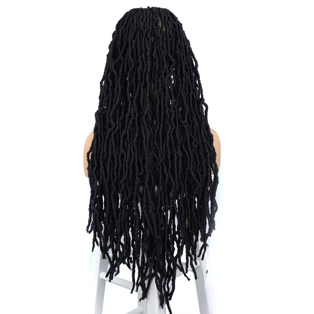 Dreadlocks perruques tressées Locs synthétiques pleine perruque de dentelle tresses féminines