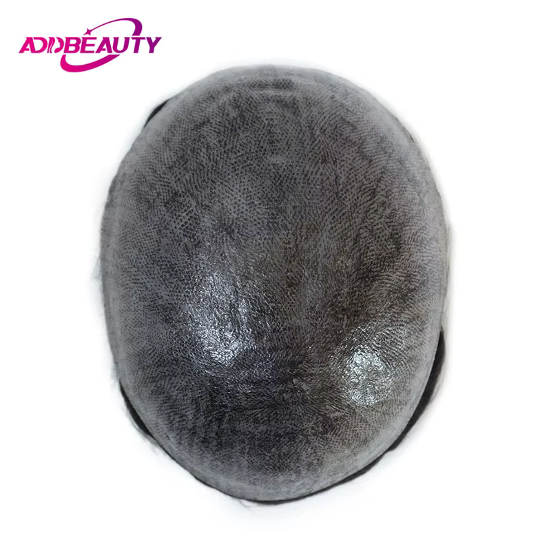 Hommes toupet avec noeuds pleine PU 0.14mm peau mince