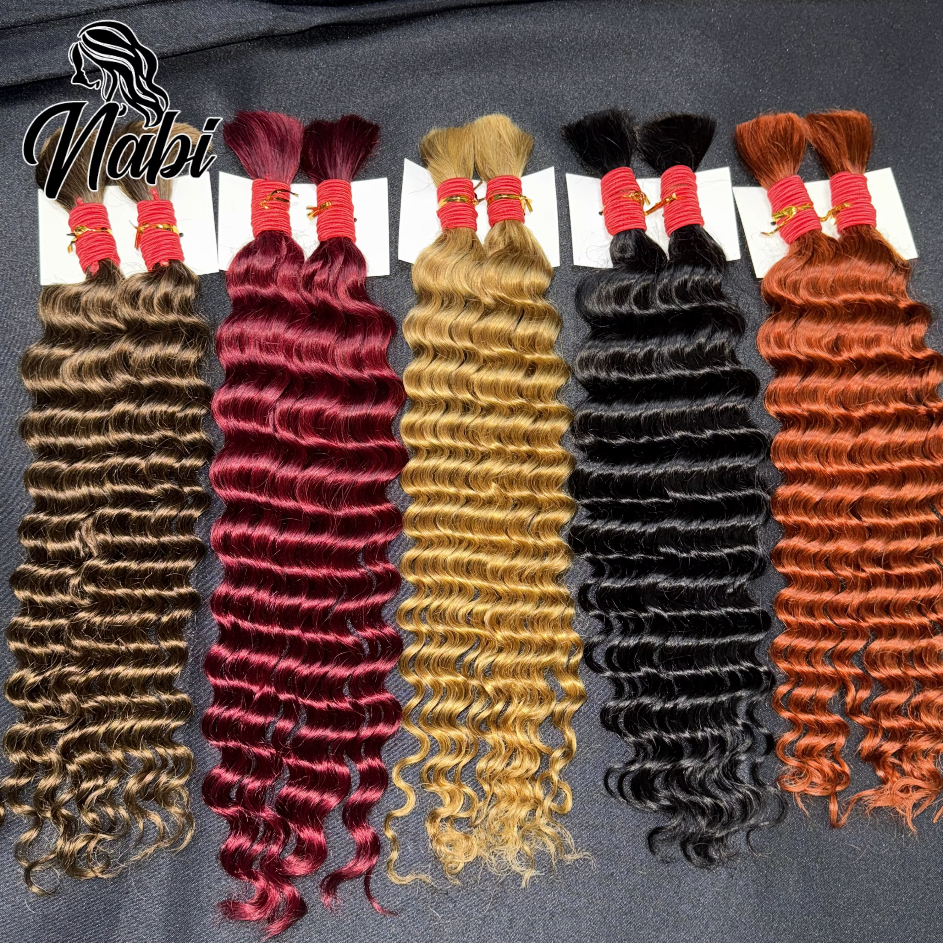 NABI Highlight Honey Blonde Deep Wave Hair Bundles sans trame pour tresses bohèmes – Extensions de cheveux naturels pour tressage bohème