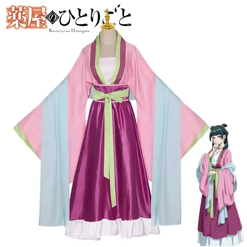 Costume de cosplay Mao Mao, perruque, robe, jupe et haut vert de l'anime Kusuriya No Hitorigoto pour Halloween, pour femmes