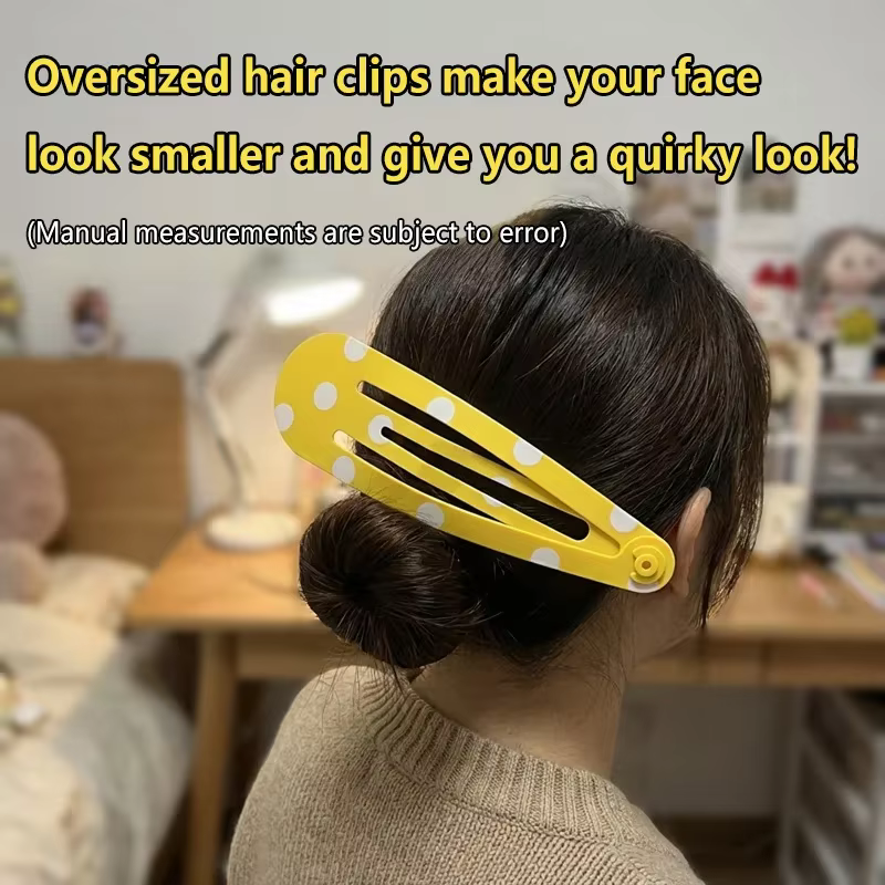 Barrettes à cheveux XXL à pois mignonnes 20 cm – Pinces BB tendance et créatives pour la décoration de sacs à dos et de rideaux