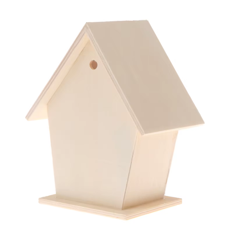 Nichoir en bois fait à la main avec perchoir pour petits oiseaux, nichoir d'extérieur pour peindre, décor de jardin
