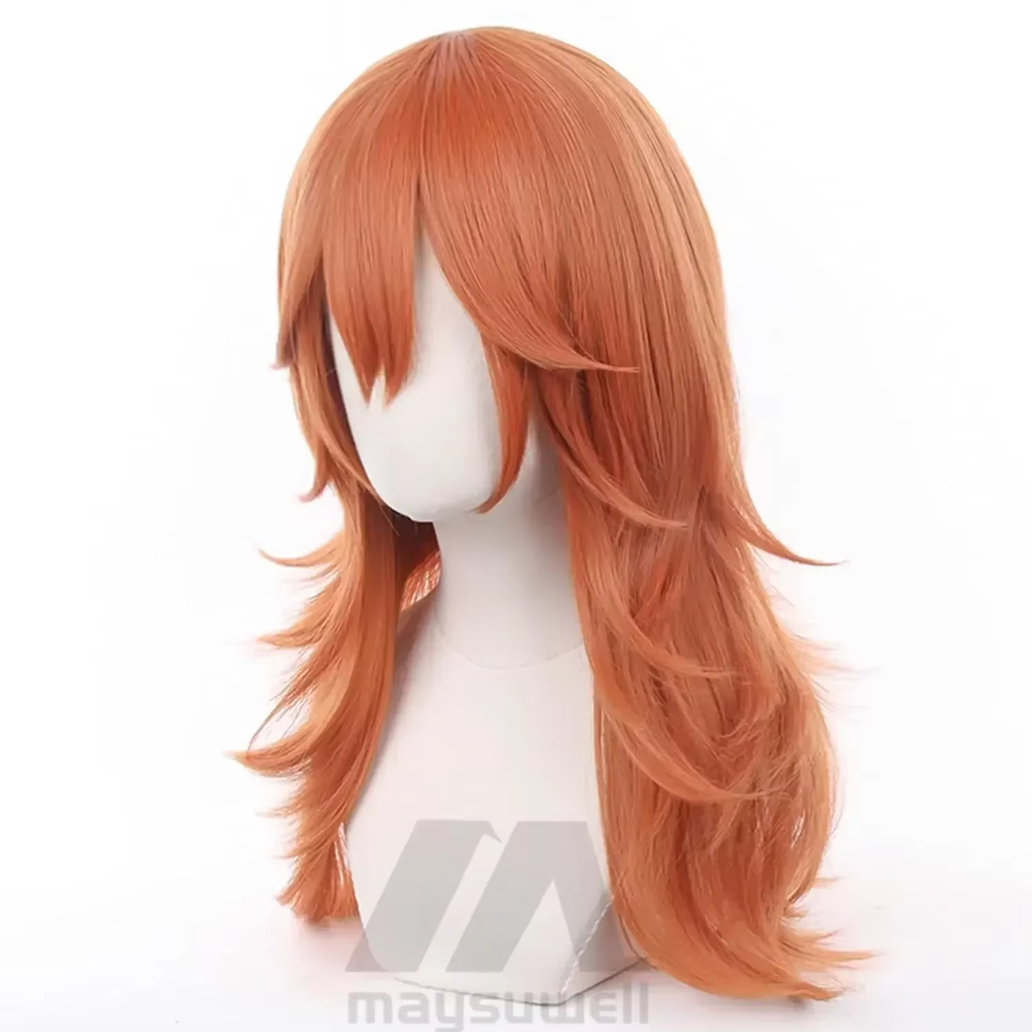 Ange diable pour tronçonneuse homme frange longue Orange marron Cosplay perruques Halloween Costume fête adulte cheveux perruque
