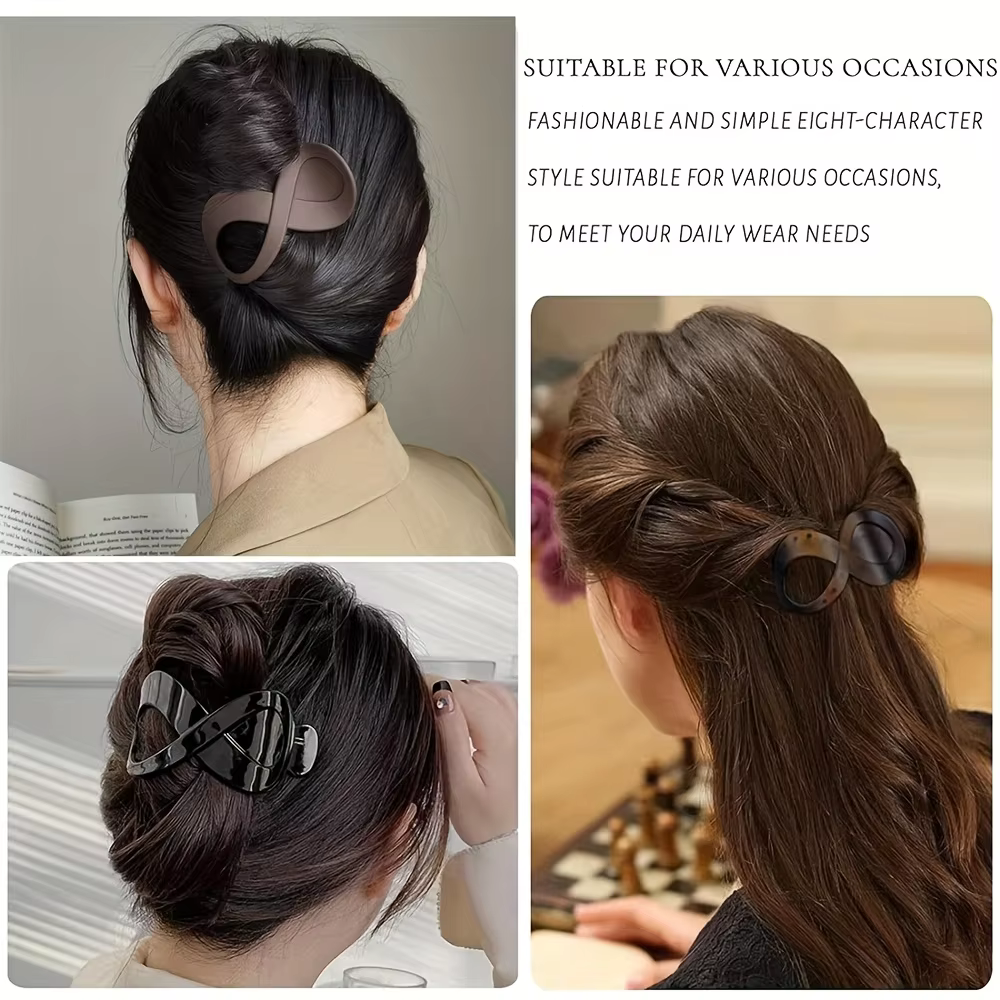 Pince à cheveux tendance en acrylique mat - Grande