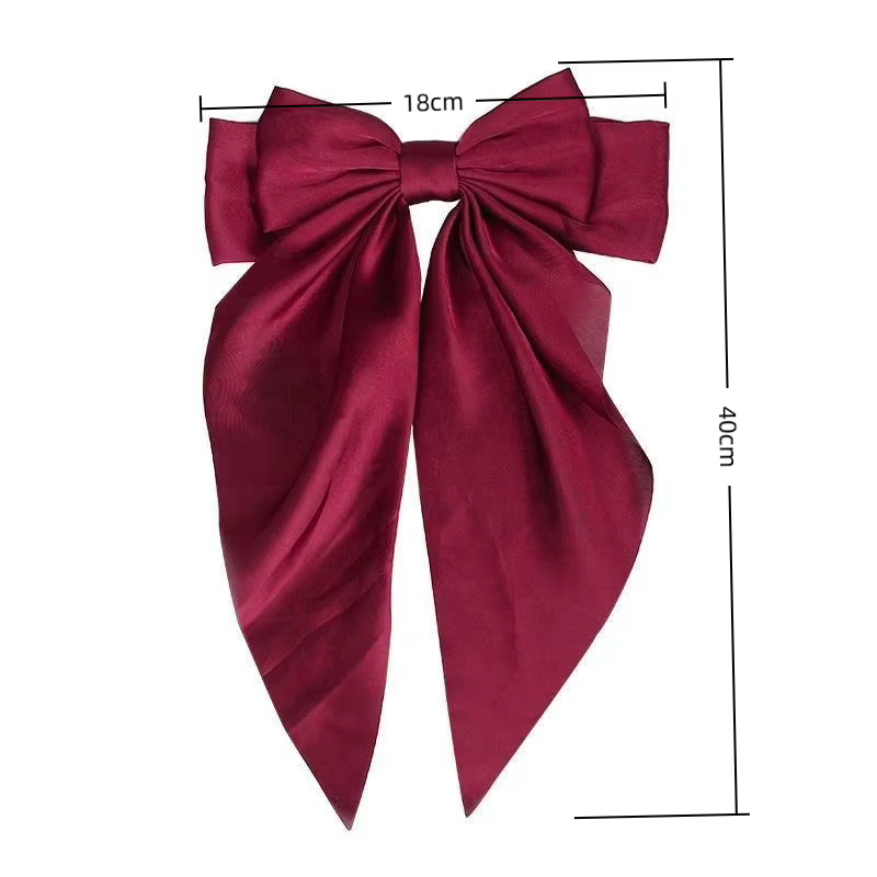 1PC Grande pince à cheveux coréenne en satin uni pour femmes et filles