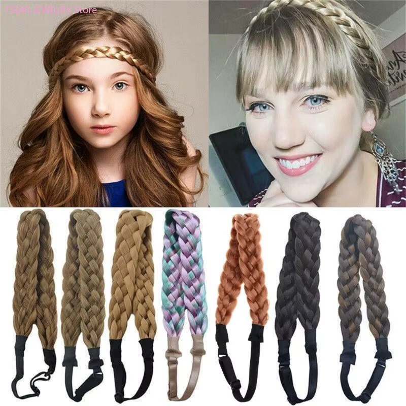 62KE – bijoux cheveux pour femmes, bohème, bandeau frontal tressé synthétique, décors