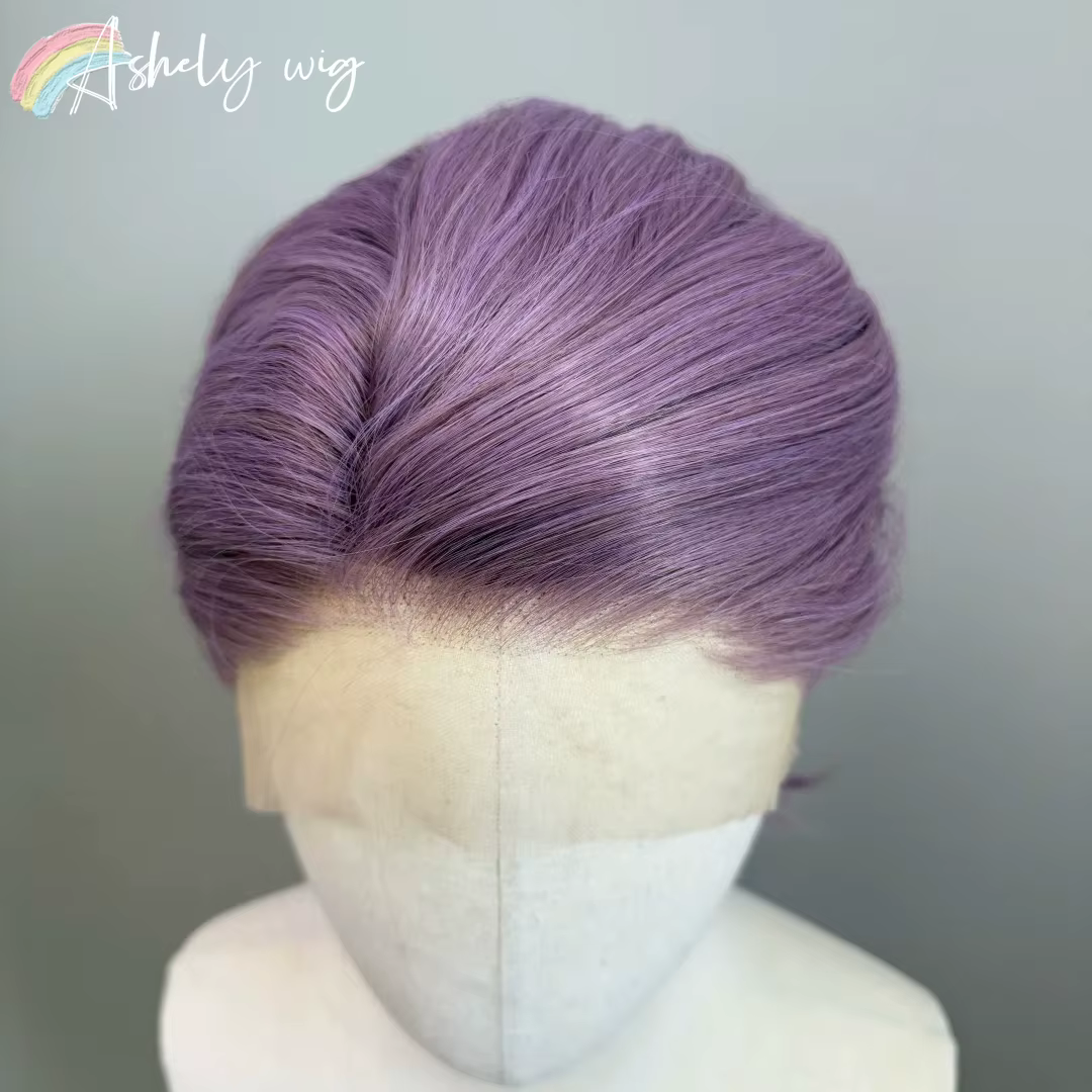 Perruque courte violette pour hommes