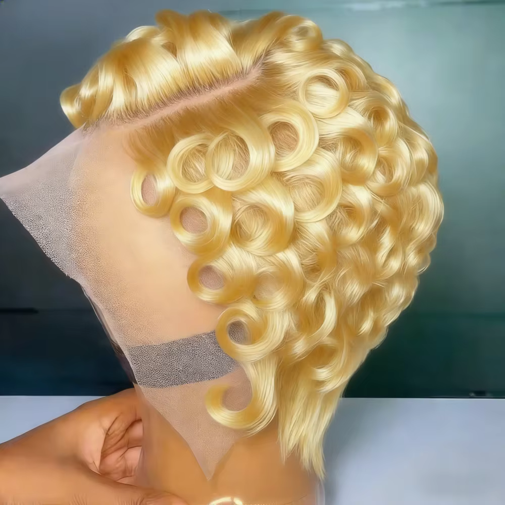 Perruque en cheveux humains bouclés pour femmes