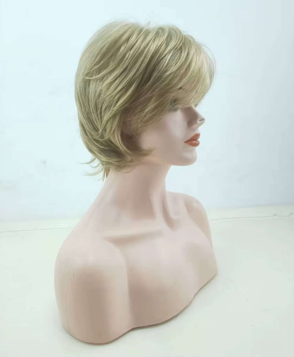 HAIRJOY perruque blonde courte avec frange