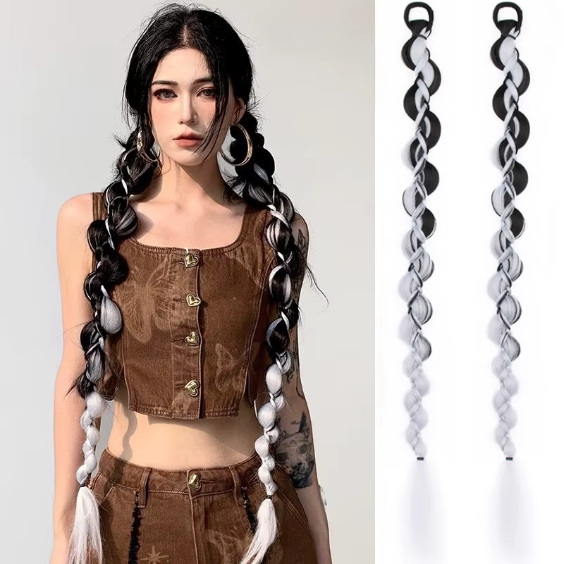 Extensions capillaires synthétiques longues tressées