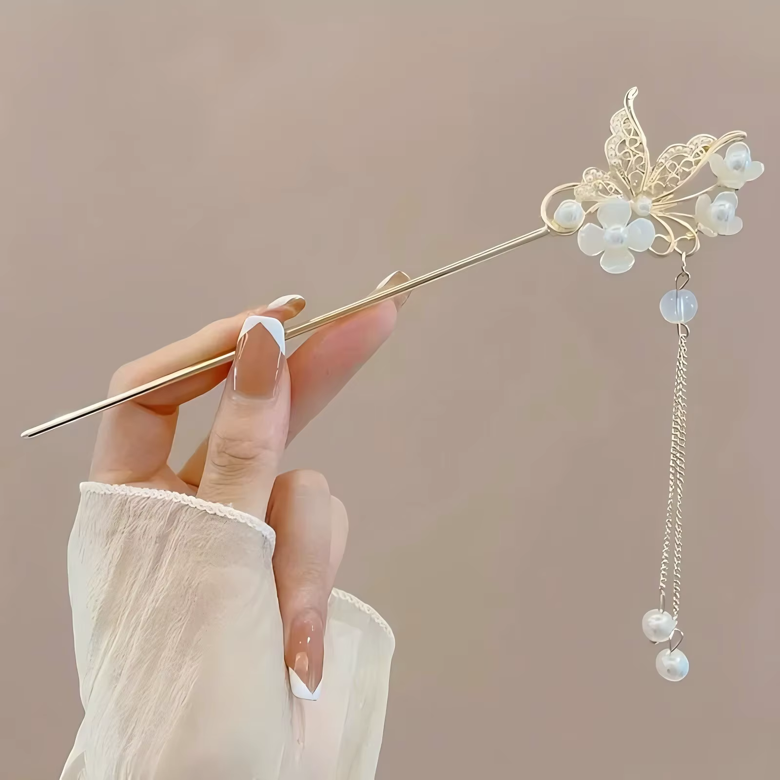 1/6 pièces élégant Style chinois gland bâton de cheveux traditionnel Design Floral accessoire de coiffure femmes bijoux