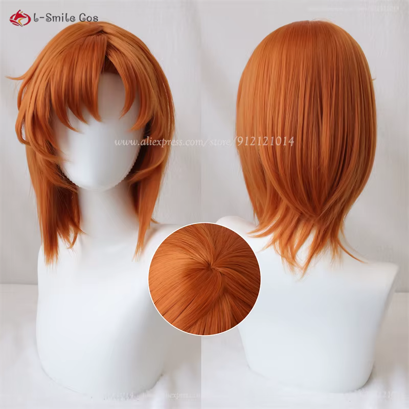 Ryugu Rena Cosplay perruque 35 cm Orange marron perruques