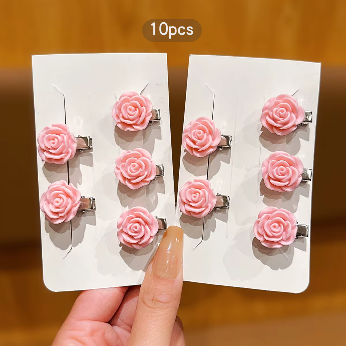 10 pinces à cheveux florales douces roses