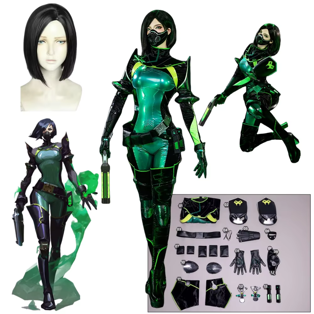 Viper Cosplay Costume perruque jeu Valorant