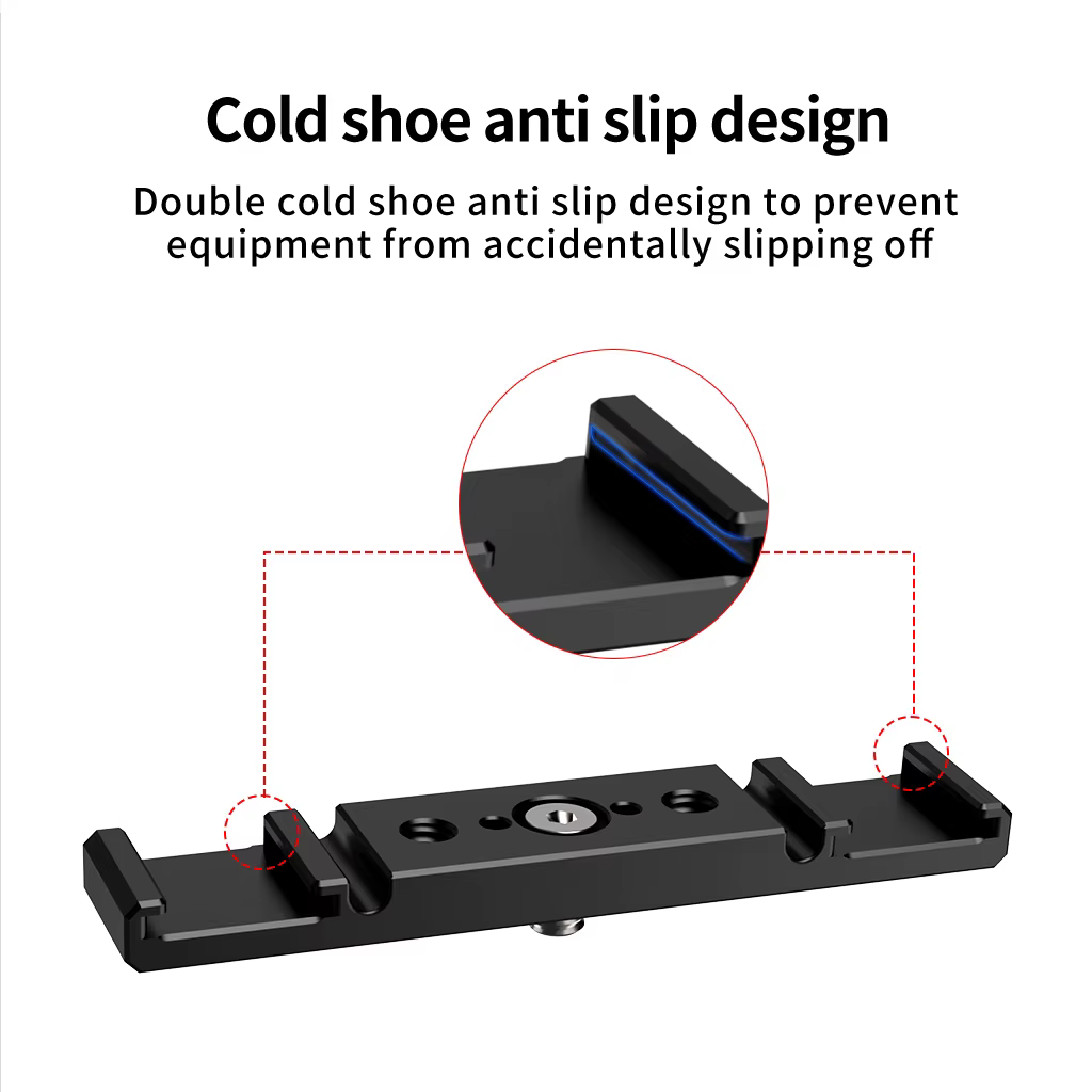 Barre d'extension de chaussure froide avec support ARRI 1/4, support de lumière micro multi-fentes pour appareil photo reflex numérique Gopro Insta360 Vlog
