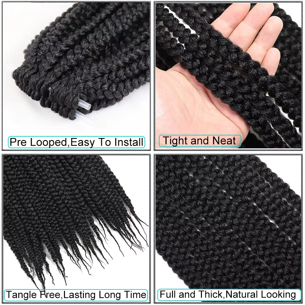 Tresses synthétiques moyennes de 18 pouces