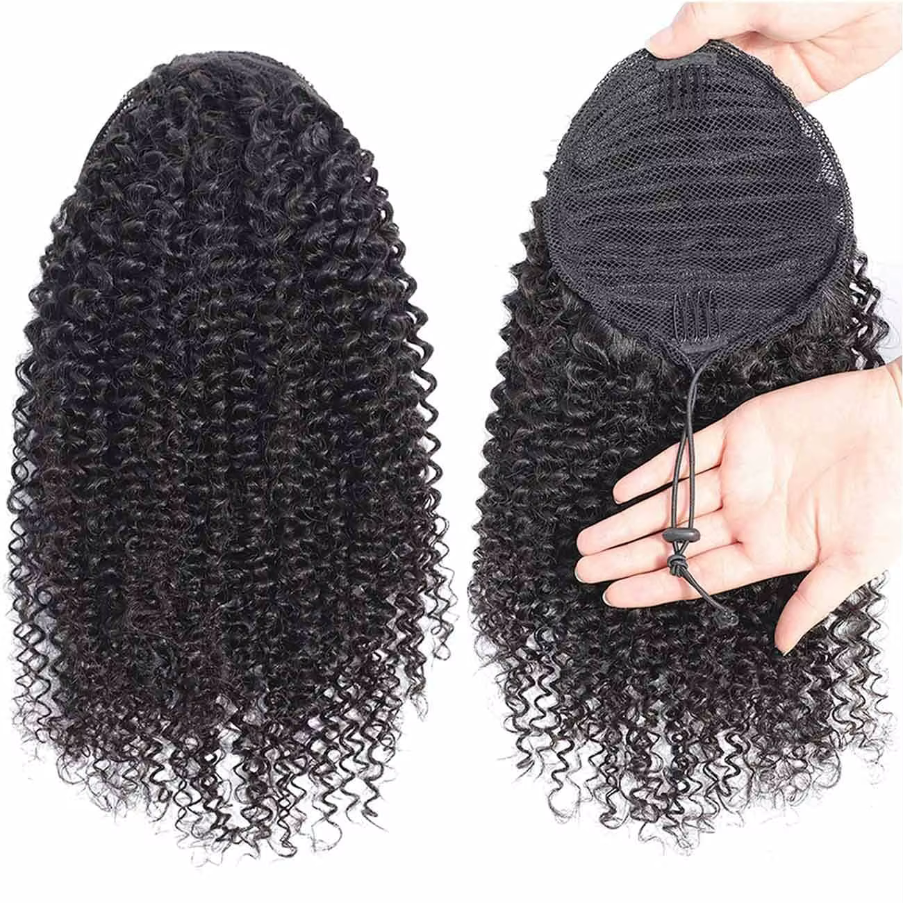 Extensions de cheveux humains mongols 4B 4C Remy 10-24 pouces Clips dans cordon