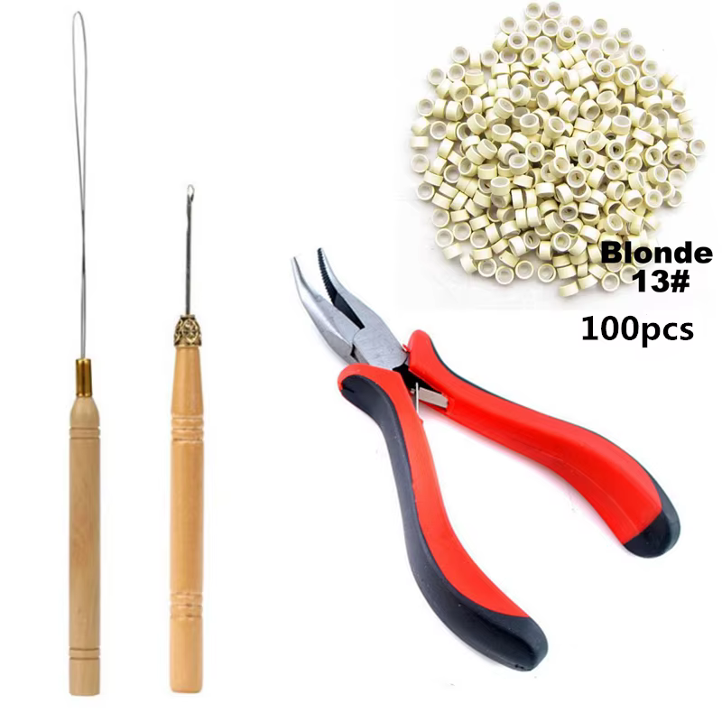 Kit d'outils d'extension de cheveux i-tip avec pince