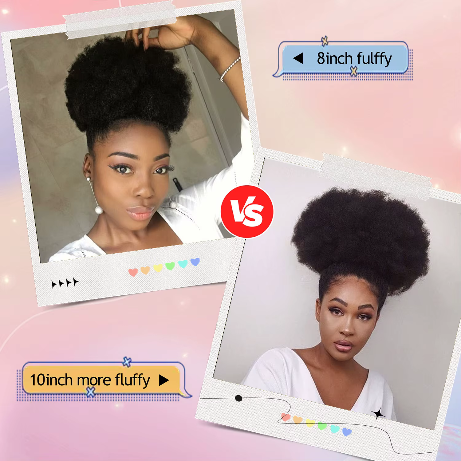 1PC femmes 10 pouces Afro crépus bouclés synthétique queue de cheval Extension avec cordon Style de base