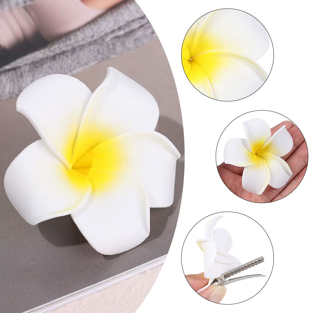 Pince à cheveux fleur blanche pour femmes et filles