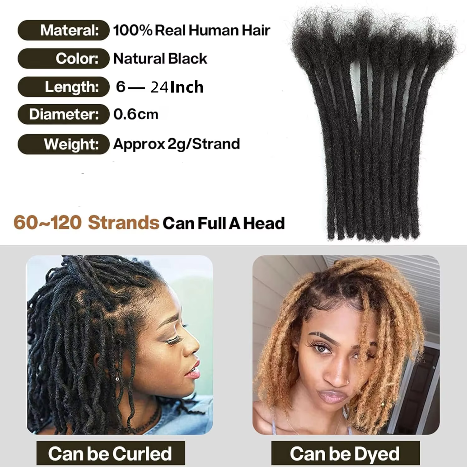 Dreadlock Extensions faites à la main pour hommes