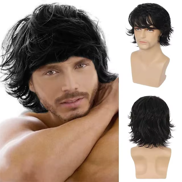Perruque synthétique courte Blonde pour hommes