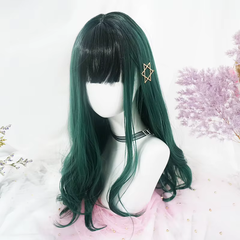 Perruque Longue Lolita avec Bonnet pour Femme