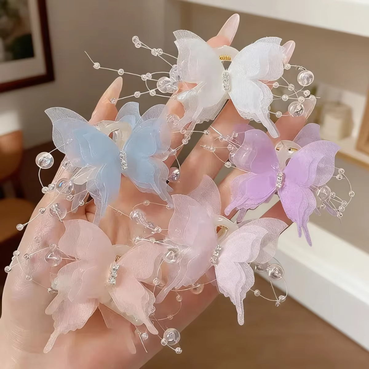 Barrettes à cheveux papillon pour femmes