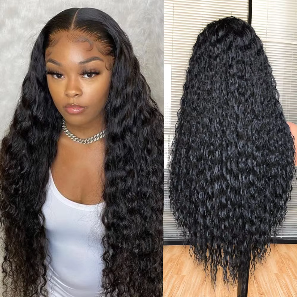 Perruques avant en dentelle bouclées noires 13 × 4 pour femmes noires