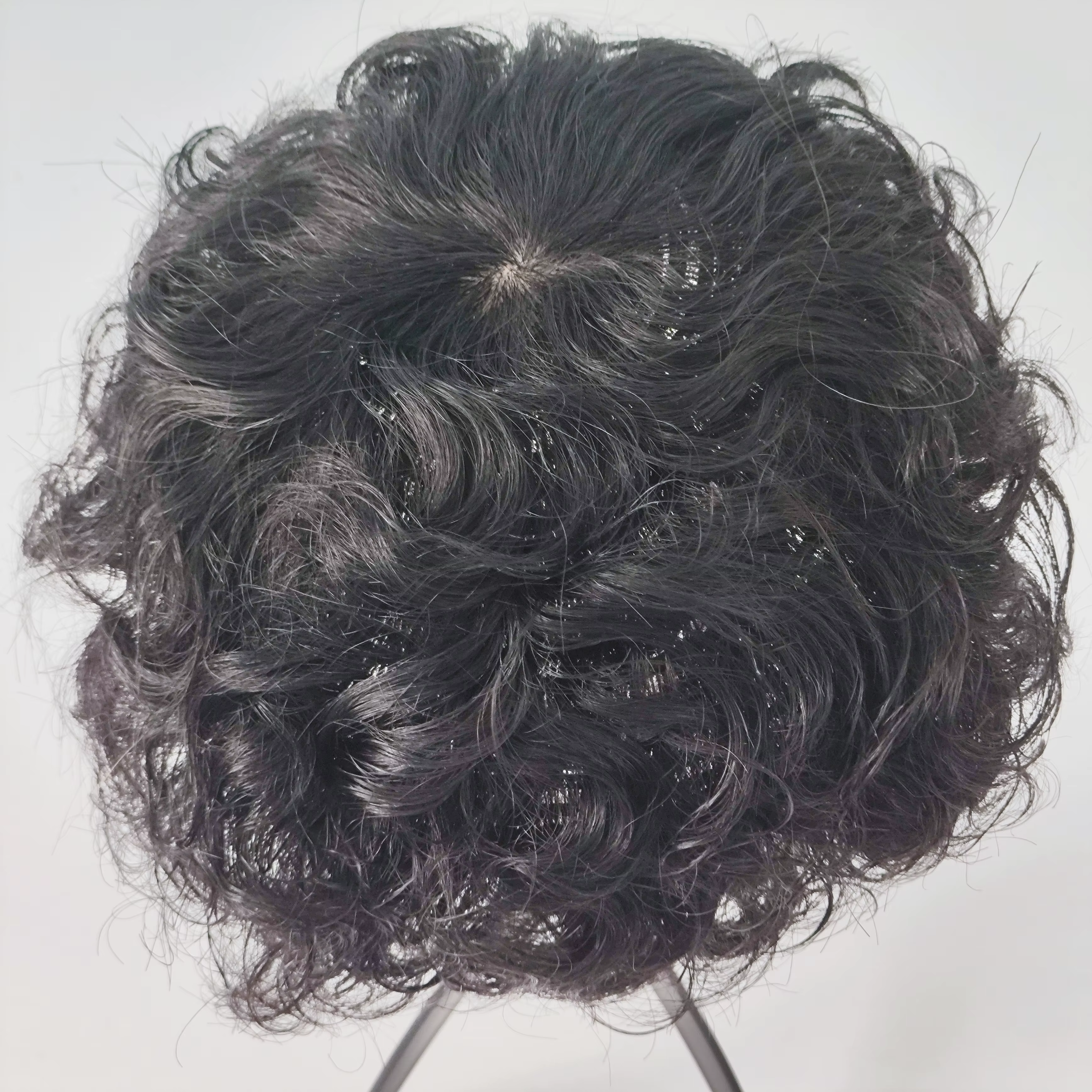 Perruque de cheveux courts bouclés pour hommes