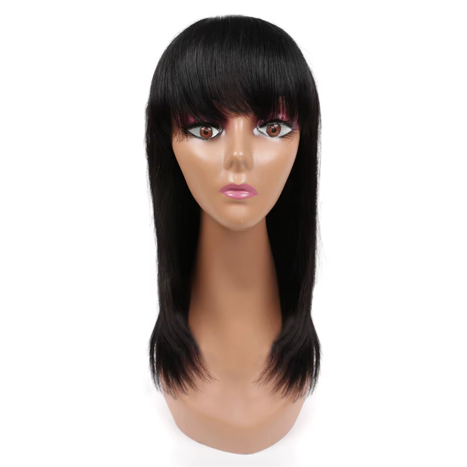 Perruques de cheveux humains droites avec frange Remy brésilien mignon Bob coupe perruque