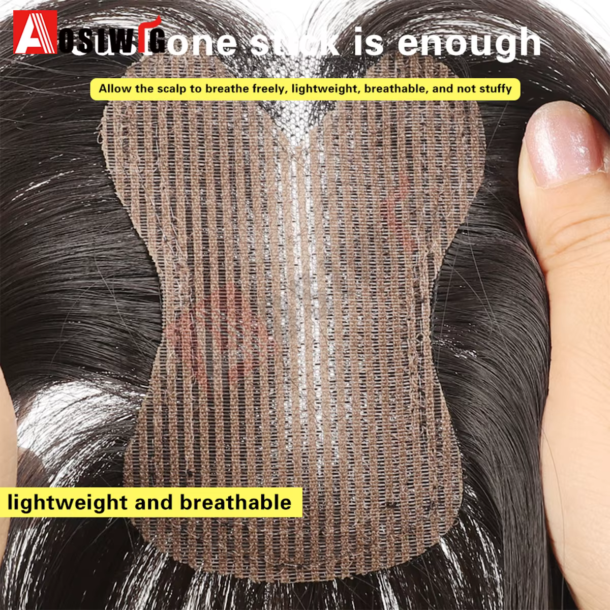 Nouveau Design de front Invisible et garniture de cheveux humains d'aspect naturel pour les femmes pâte magique sans