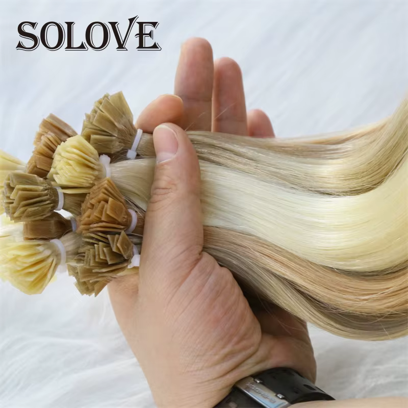 Meilleures extensions de cheveux à la kératine à pointe plate 100%