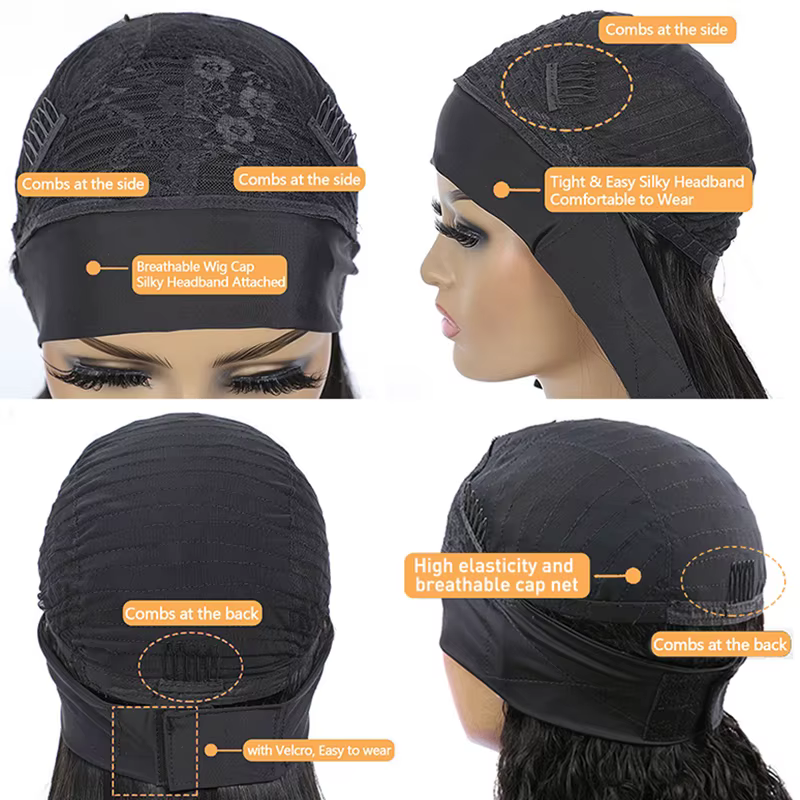 Perruque bandeau Water Wave en cheveux humains