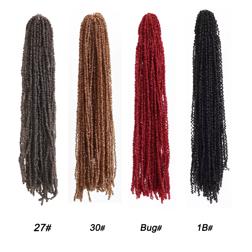 Extensions de cheveux synthétiques pré-bouclées pour tresses au crochet de 20 pouces