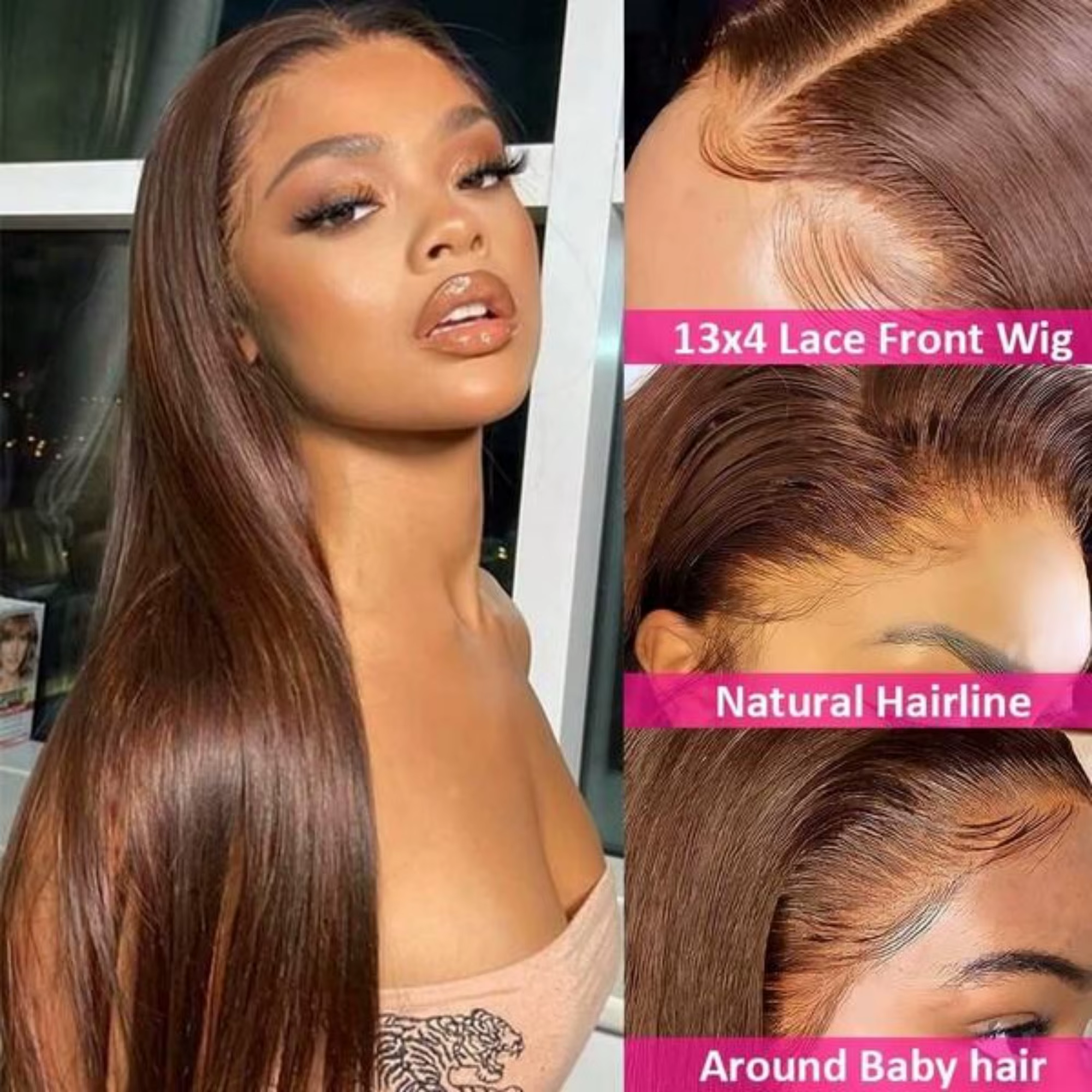 Perruques Lace Front HD 13x4 en cheveux humains brésiliens