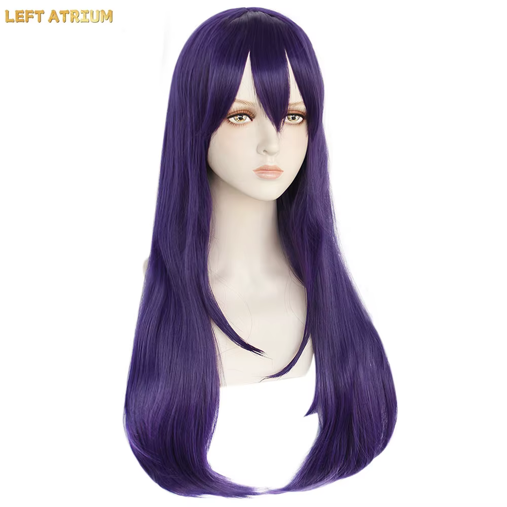 Perruque de Cosplay Yuri de Doki Doki Literature Club, perruque longue violette résistante à la chaleur, cheveux synthétiques, pour jeu de rôle, avec bonnet de perruque