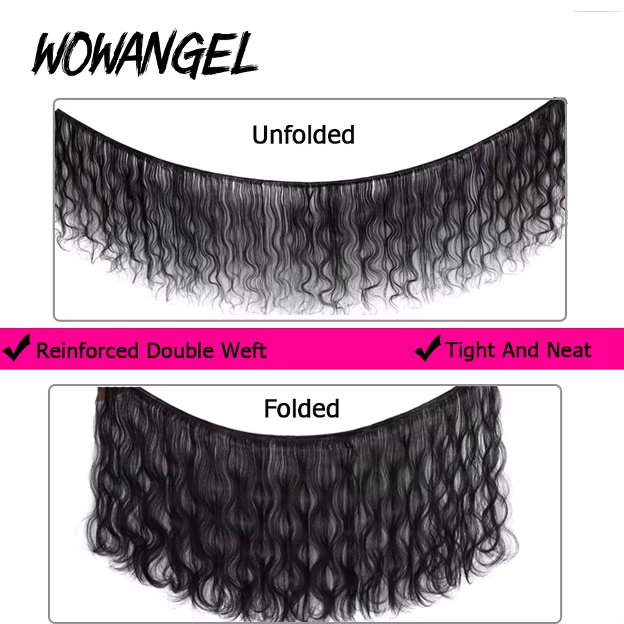 Wow Angel 28 30 pouces vague de corps paquets de cheveux humains 1/3/4 pièces 10A brésilien Remy Extensions