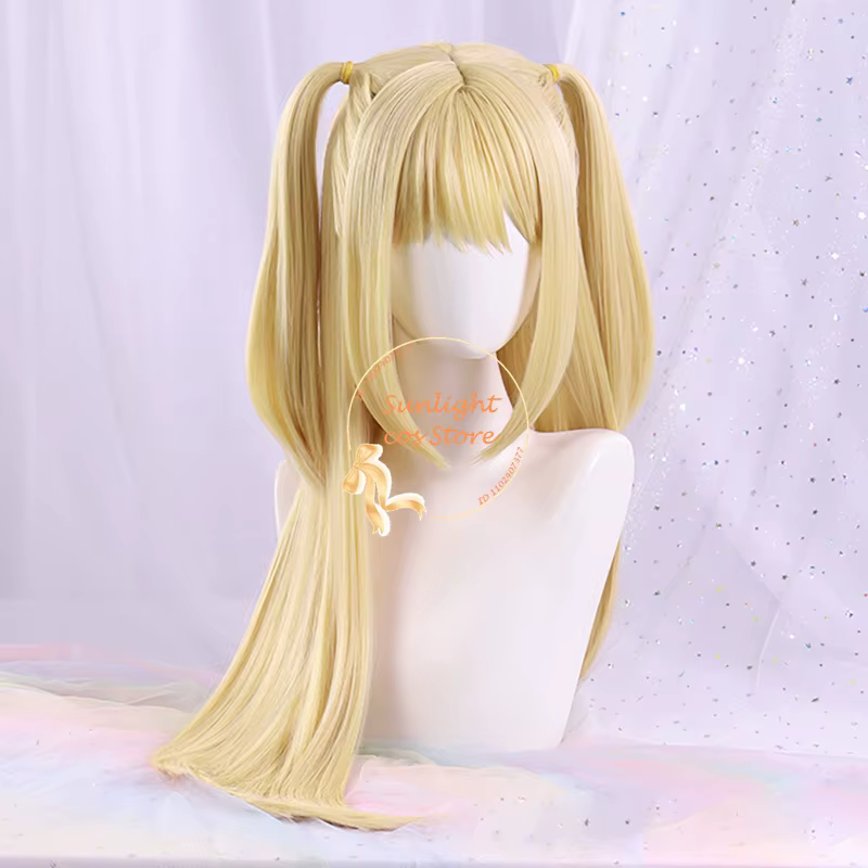 Cosplay perruque longue jaune doré femmes Misa Amane Anime