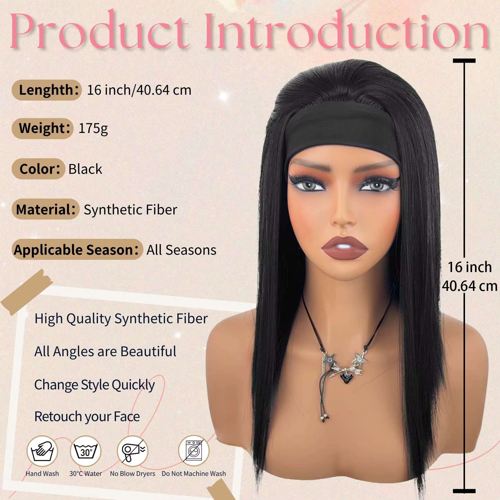 Perruque bandeau femme